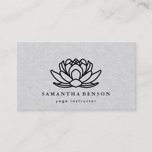 Elegant Lotus Flower Mandala Logo Yoga Instructor Visitekaartje (Voorkant)