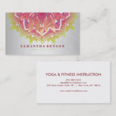 Elegant Lotus Flower Mandala Logo Yoga Instructor Visitekaartje (Voorkant / Achterkant)