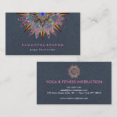 Elegant Lotus Flower Mandala Logo Yoga Instructor Visitekaartje (Voorkant / Achterkant)