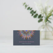 Elegant Lotus Flower Mandala Logo Yoga Instructor Visitekaartje (Staand voorkant)