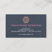 Elegant Lotus Flower Mandala Logo Yoga Instructor Visitekaartje (Achterkant)