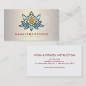 Elegant Lotus Flower Mandala Logo Yoga Instructor Visitekaartje (Voorkant / Achterkant)