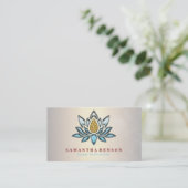 Elegant Lotus Flower Mandala Logo Yoga Instructor Visitekaartje (Staand voorkant)