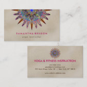 Elegant Lotus Flower Mandala Logo Yoga Instructor Visitekaartje (Voorkant / Achterkant)