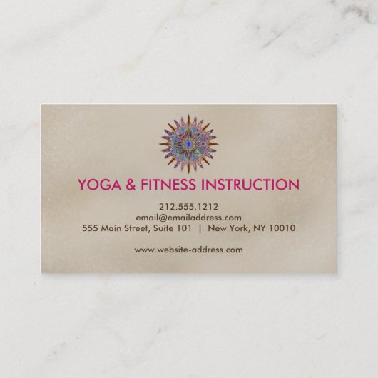 Elegant Lotus Flower Mandala Logo Yoga Instructor Visitekaartje (Achterkant)
