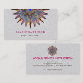 Elegant Lotus Flower Mandala Logo Yoga Instructor Visitekaartje (Voorkant / Achterkant)
