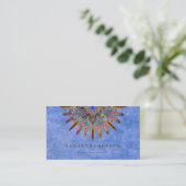 Elegant Lotus Flower Mandala Logo Yoga Instructor Visitekaartje (Staand voorkant)
