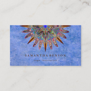Elegant Lotus Flower Mandala Logo Yoga Instructor Visitekaartje