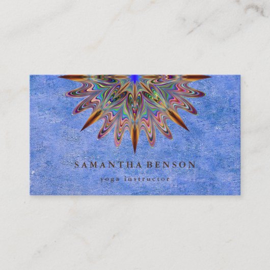 Elegant Lotus Flower Mandala Logo Yoga Instructor Visitekaartje (Voorkant)