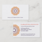 Elegant Lotus Flower Mandala Logo Yoga Visitekaartje (Voorkant / Achterkant)