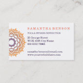 Elegant Lotus Flower Mandala Logo Yoga Visitekaartje (Achterkant)