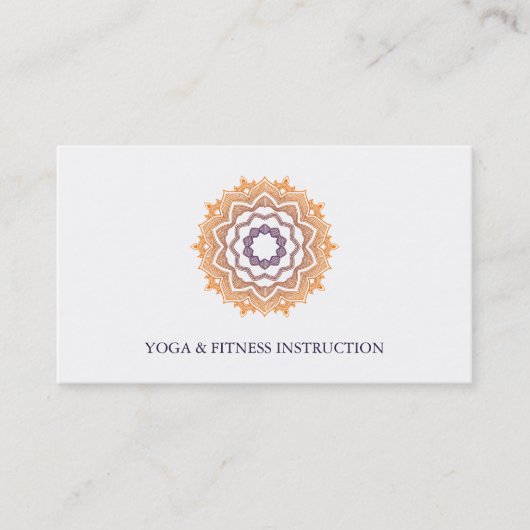 Elegant Lotus Flower Mandala Logo Yoga Visitekaartje (Voorkant)