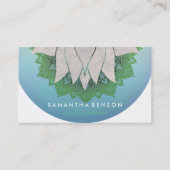 Elegant Lotus Flower Mandala Logo Yoga Visitekaartje (Voorkant)
