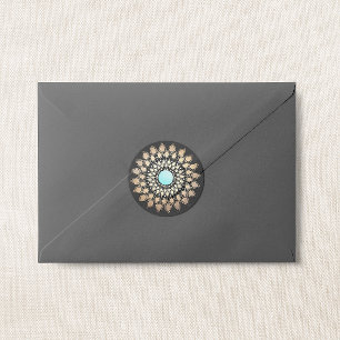 Elegant Lotus Flower Mandala Ronde Sticker