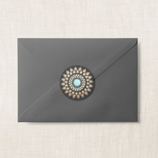 Elegant Lotus Flower Mandala Ronde Sticker