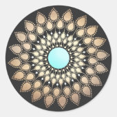 Elegant Lotus Flower Mandala Ronde Sticker (Voorkant)