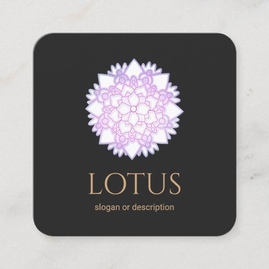 Elegant Lotus Flower Mandala Visitekaartje (Voorkant)