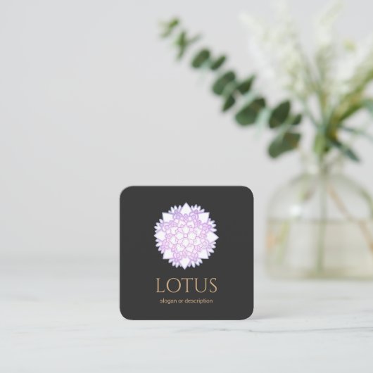 Elegant Lotus Flower Mandala Visitekaartje (Staand voorkant)