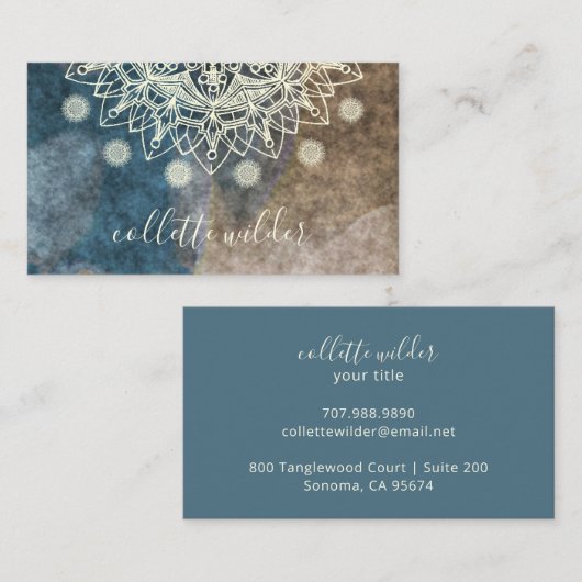 Elegant Lotus Flower Mandala Visitekaartje (Voorkant / Achterkant)