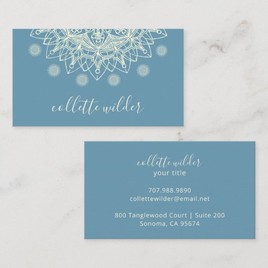 Elegant Lotus Flower Mandala Visitekaartje (Voorkant / Achterkant)