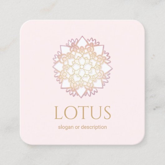 Elegant Lotus Flower Mandala Visitekaartje (Voorkant)
