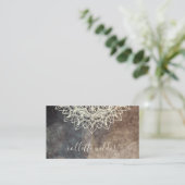 Elegant Lotus Flower Mandala Yoga Instructor Visitekaartje (Staand voorkant)