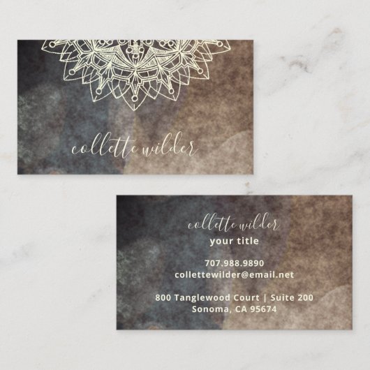 Elegant Lotus Flower Mandala Yoga Instructor Visitekaartje (Voorkant / Achterkant)