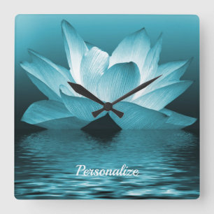 Elegant Lotus Flower Ocean Zen Yoga Meditation Vierkante Klok