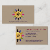 Elegant Lotus Flower "OM" Logo Yoga Visitekaartje (Voorkant / Achterkant)