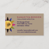 Elegant Lotus Flower "OM" Logo Yoga Visitekaartje (Achterkant)