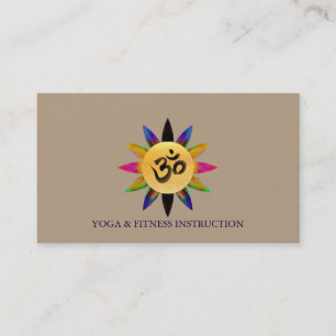 Elegant Lotus Flower "OM" Logo Yoga Visitekaartje