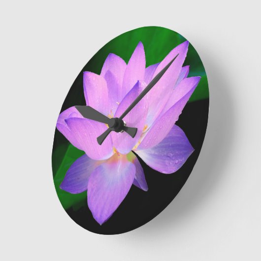 Elegant Lotus Flower Ronde Klok (Hoek)