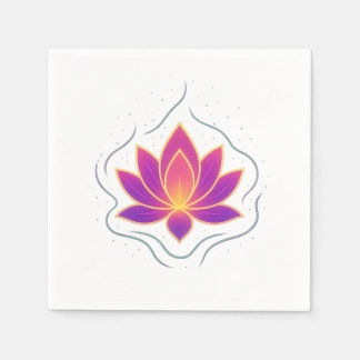 Elegant Lotus Flower Wedding Paper Napkins Servet