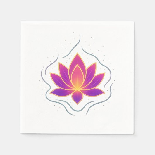 Elegant Lotus Flower Wedding Paper Napkins Servet (Voorkant)