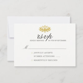 Elegant Lotus Flower Wedding RSVP-kaart RSVP Kaartje
