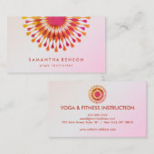 Elegant Lotus Flower White Marble Yoga Instructor Visitekaartje (Voorkant / Achterkant)