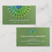 Elegant  Lotus Flower White Marble Yoga Instructor Visitekaartje (Voorkant / Achterkant)