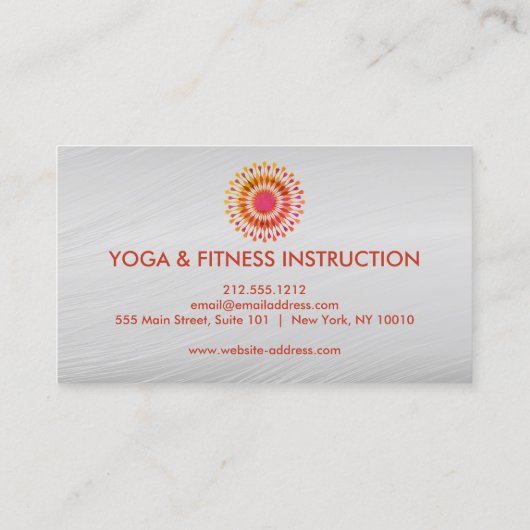 Elegant Lotus Flower White Marble Yoga Instructor Visitekaartje (Achterkant)