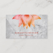 Elegant Lotus Flower White Marble Yoga Instructor Visitekaartje (Voorkant)