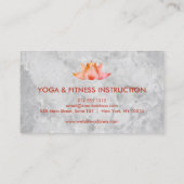 Elegant Lotus Flower White Marble Yoga Instructor Visitekaartje (Achterkant)