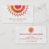 Elegant Lotus Flower White Marble Yoga Instructor Visitekaartje (Voorkant / Achterkant)