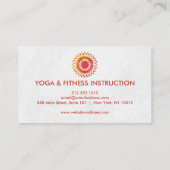 Elegant Lotus Flower White Marble Yoga Instructor Visitekaartje (Achterkant)