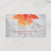 Elegant Lotus Flower White Marble Yoga Instructor Visitekaartje (Voorkant)