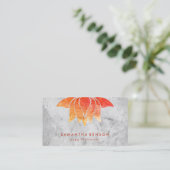 Elegant Lotus Flower White Marble Yoga Instructor Visitekaartje (Staand voorkant)