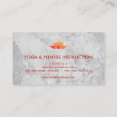 Elegant Lotus Flower White Marble Yoga Instructor Visitekaartje (Achterkant)