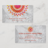 Elegant Lotus Flower White Marble Yoga Instructor Visitekaartje (Voorkant / Achterkant)