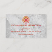 Elegant Lotus Flower White Marble Yoga Instructor Visitekaartje (Achterkant)