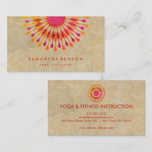 Elegant Lotus Flower White Marble Yoga Instructor Visitekaartje (Voorkant / Achterkant)