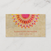 Elegant Lotus Flower White Marble Yoga Instructor Visitekaartje (Voorkant)