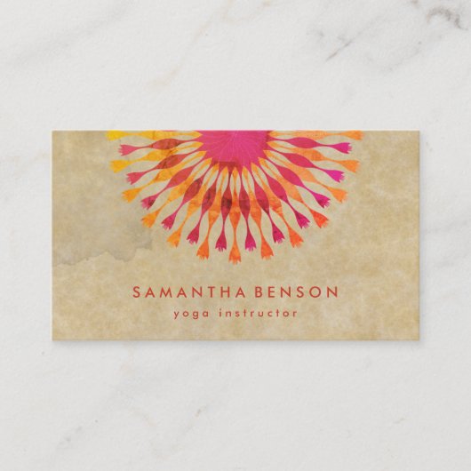 Elegant Lotus Flower White Marble Yoga Instructor Visitekaartje (Voorkant)